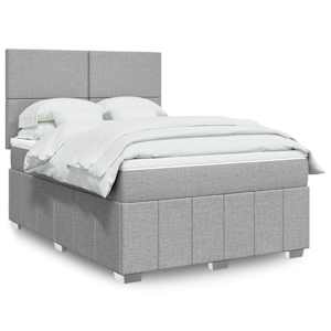 Box spring postel s matrací světle šedá 160 x 200 cm textil - obrázek 1