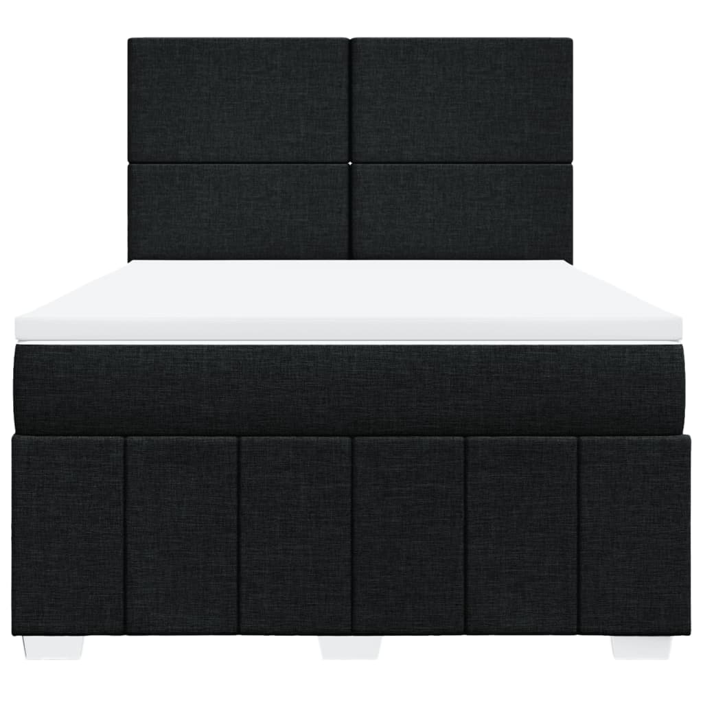vidaXL Boxspring met matras stof zwart 160x200 cm, foto 4