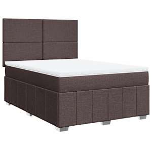 Box spring postel s matrací tmavě hnědá 160x200 cm textil - obrázek 2