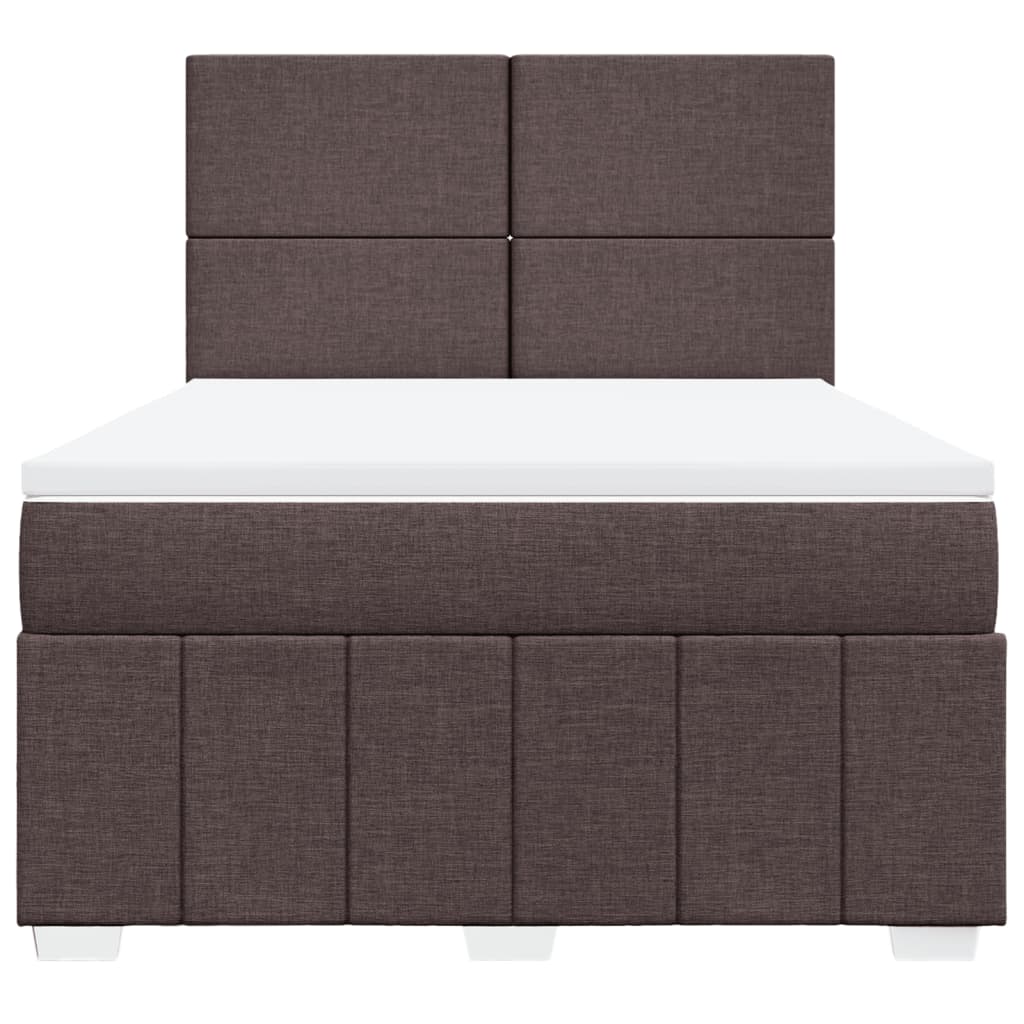 vidaXL Boxspring met matras stof donkerbruin 160x200 cm bruin, foto 4