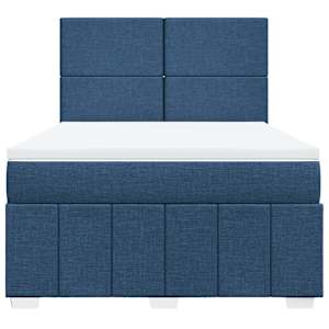 Box spring postel s matrací modrá 160x200 cm textil - obrázek 4
