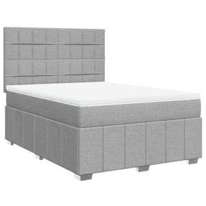 Box spring postel s matrací světle šedá 160 x 200 cm textil - obrázek 2