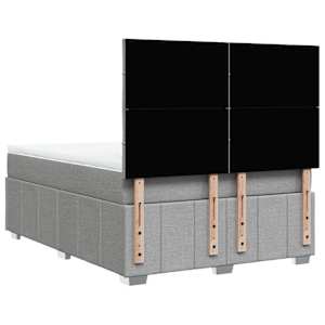 Box spring postel s matrací světle šedá 160 x 200 cm textil - obrázek 6