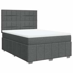 Box spring postel s matrací tmavě šedá 160x200 cm textil - obrázek 2