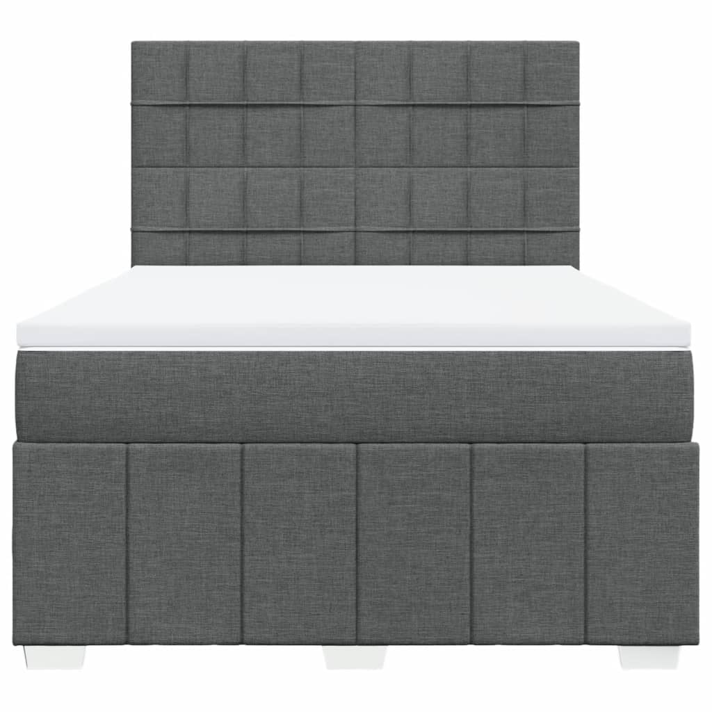 vidaXL Boxspring met matras stof donkergrijs 160x200 cm grijs, foto 4