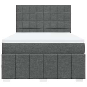 Box spring postel s matrací tmavě šedá 160x200 cm textil - obrázek 4