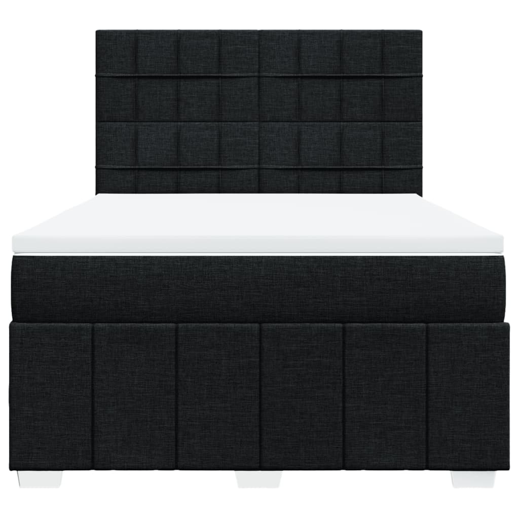 vidaXL Boxspring met matras stof zwart 160x200 cm, foto 4