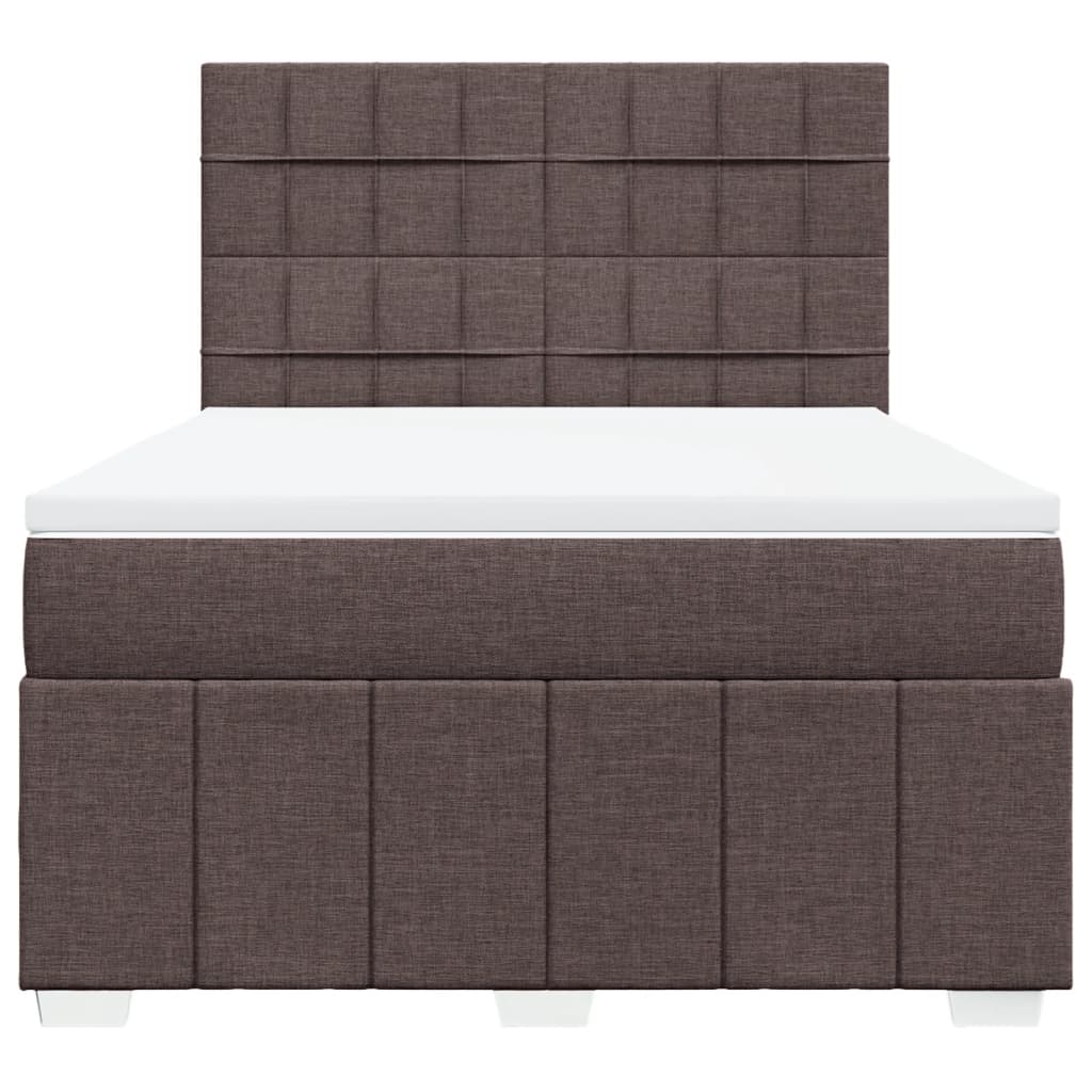 vidaXL Boxspring met matras stof donkerbruin 160x200 cm bruin, foto 4