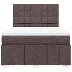 Box spring postel s matrací tmavě hnědá 160x200 cm textil - obrázek 4