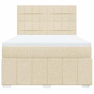 Box spring postel s matrací krémová 160x200 cm textil - obrázek 4