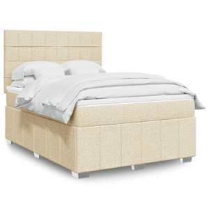 Box spring postel s matrací krémová 160x200 cm textil - obrázek 1