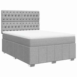 Box spring postel s matrací světle šedá 160 x 200 cm textil - obrázek 2