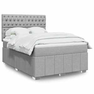 Box spring postel s matrací světle šedá 160 x 200 cm textil - obrázek 1