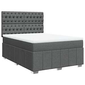 Box spring postel s matrací tmavě šedá 160x200 cm textil - obrázek 2