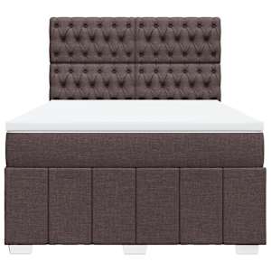 Box spring postel s matrací tmavě hnědá 160x200 cm textil - obrázek 4