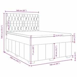 Box spring postel s matrací krémová 160x200 cm textil - obrázek 13