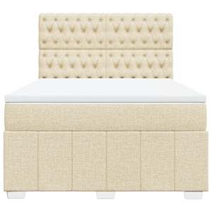 Box spring postel s matrací krémová 160x200 cm textil - obrázek 4