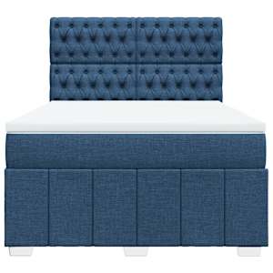 Box spring postel s matrací modrá 160x200 cm textil - obrázek 4