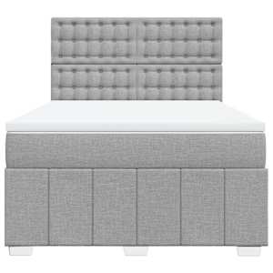 Box spring postel s matrací světle šedá 160 x 200 cm textil - obrázek 4