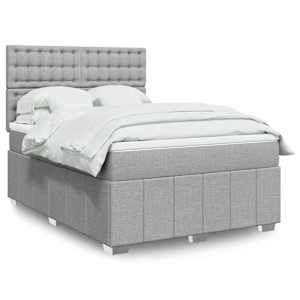 Box spring postel s matrací světle šedá 160 x 200 cm textil - obrázek 1