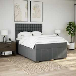 Box spring postel s matrací tmavě šedá 160x200 cm textil - obrázek 3