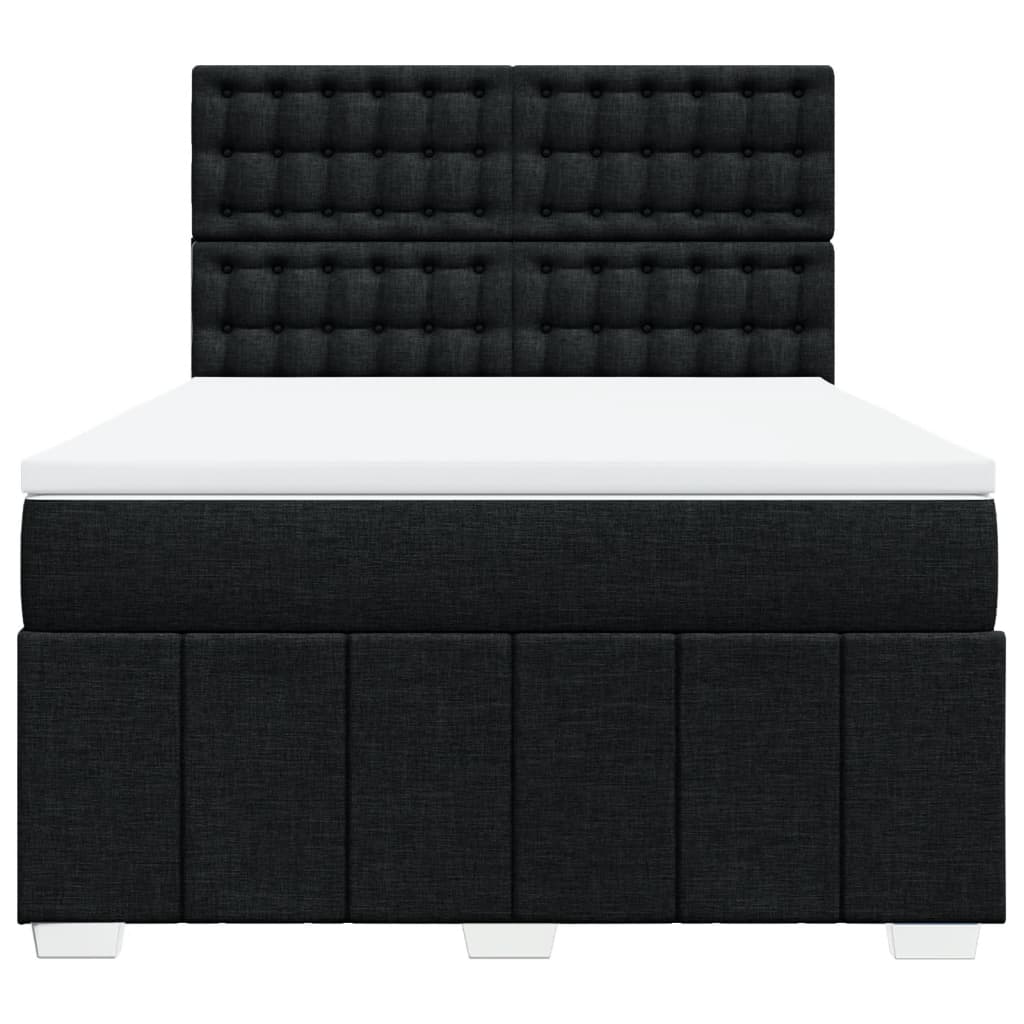 vidaXL Boxspring met matras stof zwart 160x200 cm, foto 4