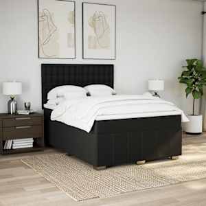 Box spring postel s matrací černá 160x200 cm textil - obrázek 3