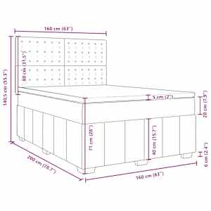 Box spring postel s matrací černá 160x200 cm textil - obrázek 13