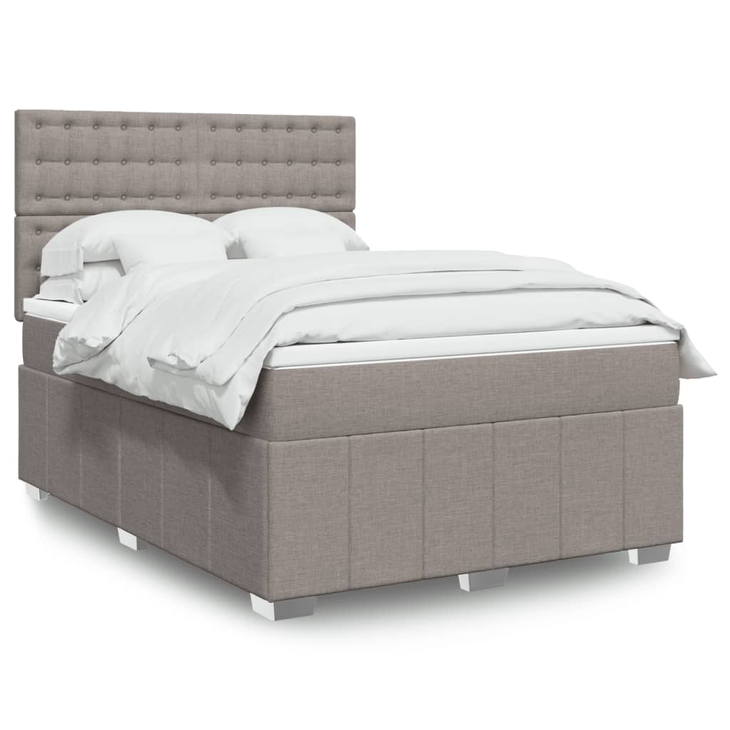 Boxspringbett mit Matratze Taupe 160×200 cm Stoff