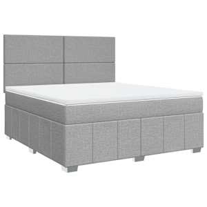 Box spring postel s matrací světle šedá 180 x 200 cm textil - obrázek 2