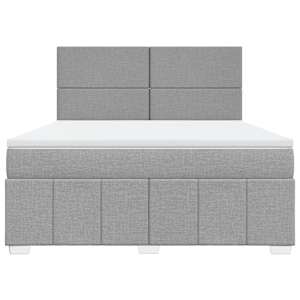 Box spring postel s matrací světle šedá 180 x 200 cm textil - obrázek 4