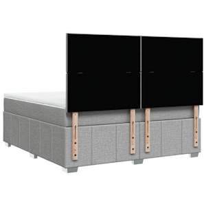 Box spring postel s matrací světle šedá 180 x 200 cm textil - obrázek 6