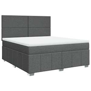Box spring postel s matrací tmavě šedá 180x200 cm textil - obrázek 2