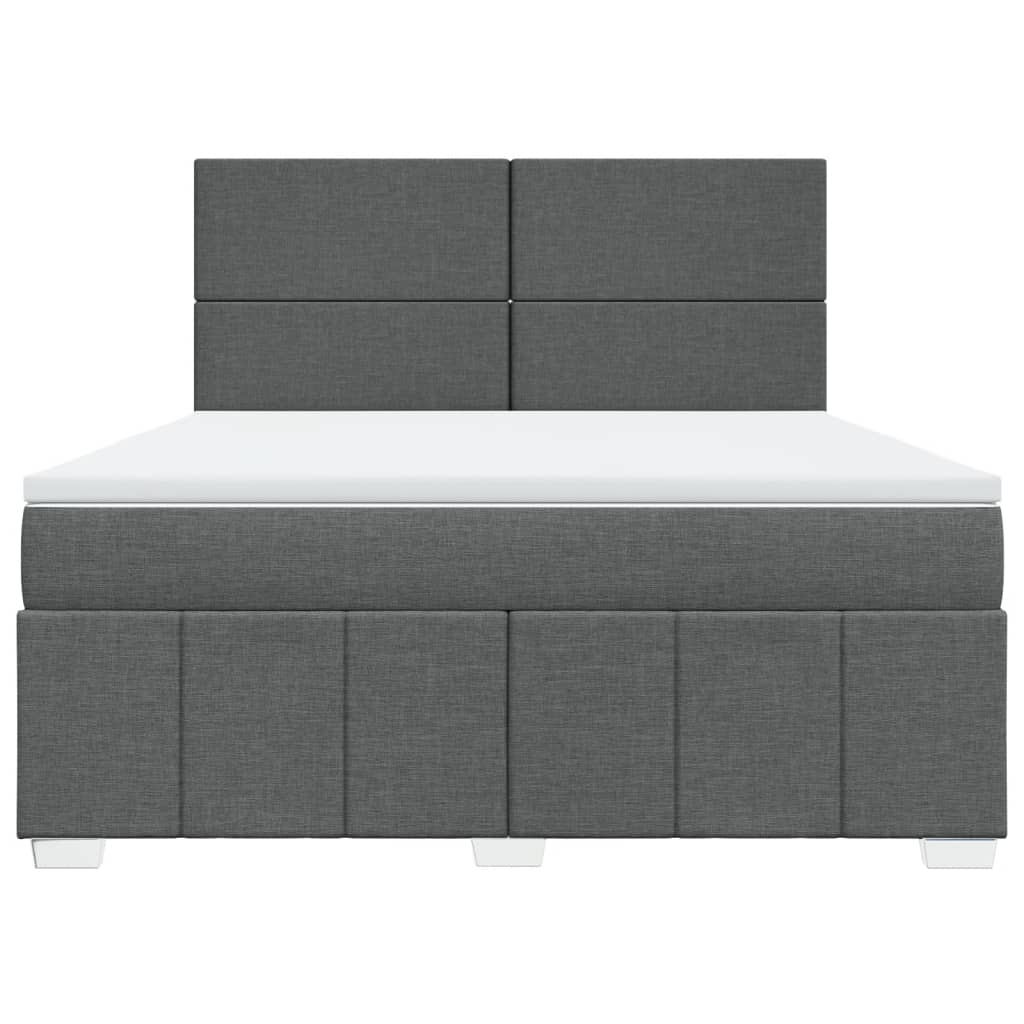vidaXL Boxspring met matras stof donkergrijs 180x200 cm grijs, foto 4