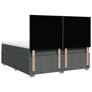 Box spring postel s matrací tmavě šedá 180x200 cm textil - obrázek 6
