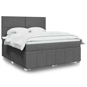 Box spring postel s matrací tmavě šedá 180x200 cm textil - obrázek 1