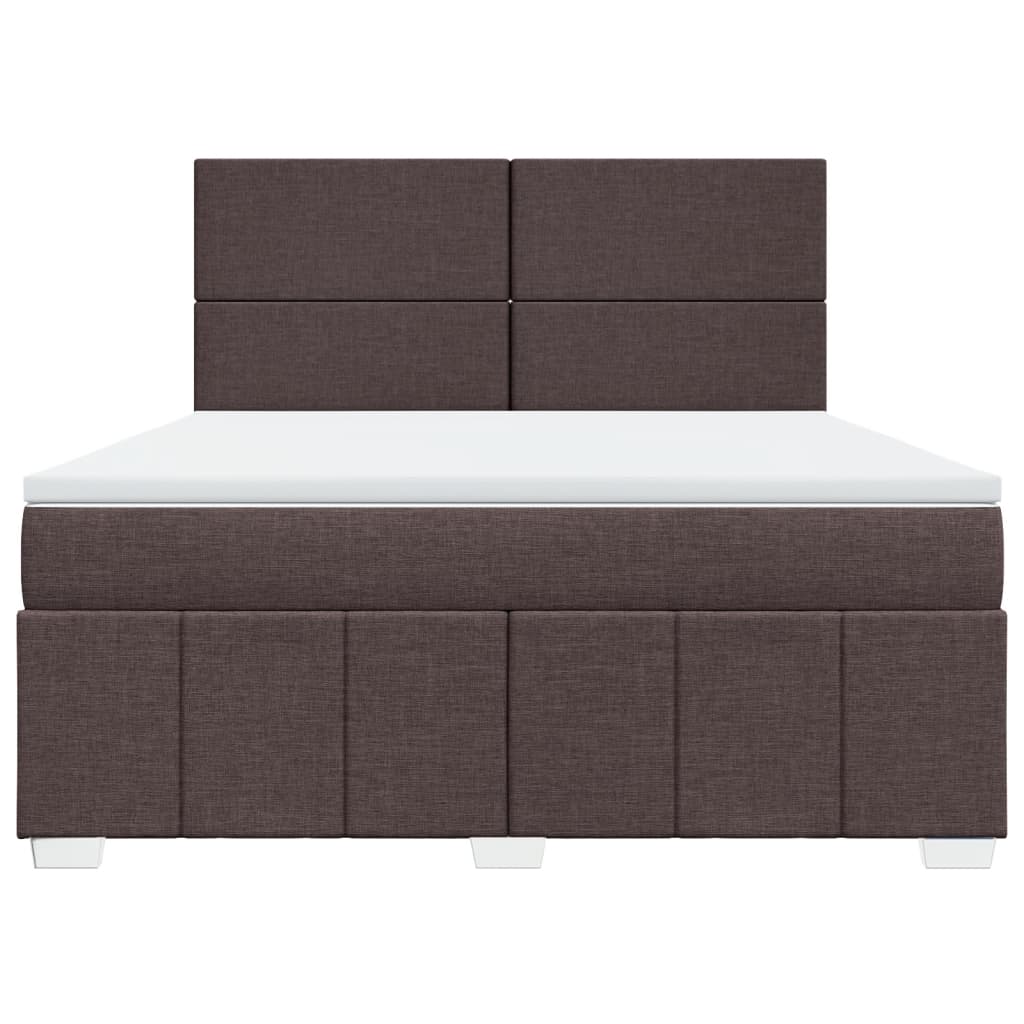 vidaXL Boxspring met matras stof donkerbruin 180x200 cm bruin, foto 4