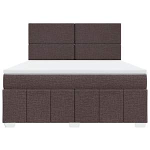 Box spring postel s matrací tmavě hnědá 180x200 cm textil - obrázek 4