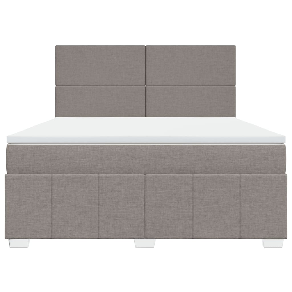 vidaXL Boxspring met matras stof taupe 180x200 cm, foto 4