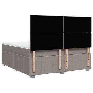 Box spring postel s matrací taupe 180x200 cm textil - obrázek 6
