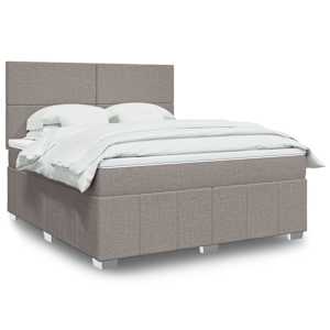 Box spring postel s matrací taupe 180x200 cm textil - obrázek 1