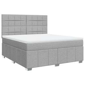 Box spring postel s matrací světle šedá 180 x 200 cm textil - obrázek 2