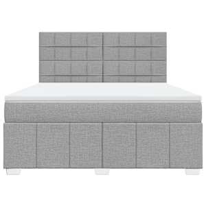 Box spring postel s matrací světle šedá 180 x 200 cm textil - obrázek 4
