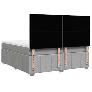 Box spring postel s matrací světle šedá 180 x 200 cm textil - obrázek 6