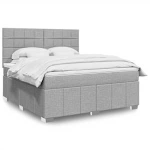 Box spring postel s matrací světle šedá 180 x 200 cm textil - obrázek 1