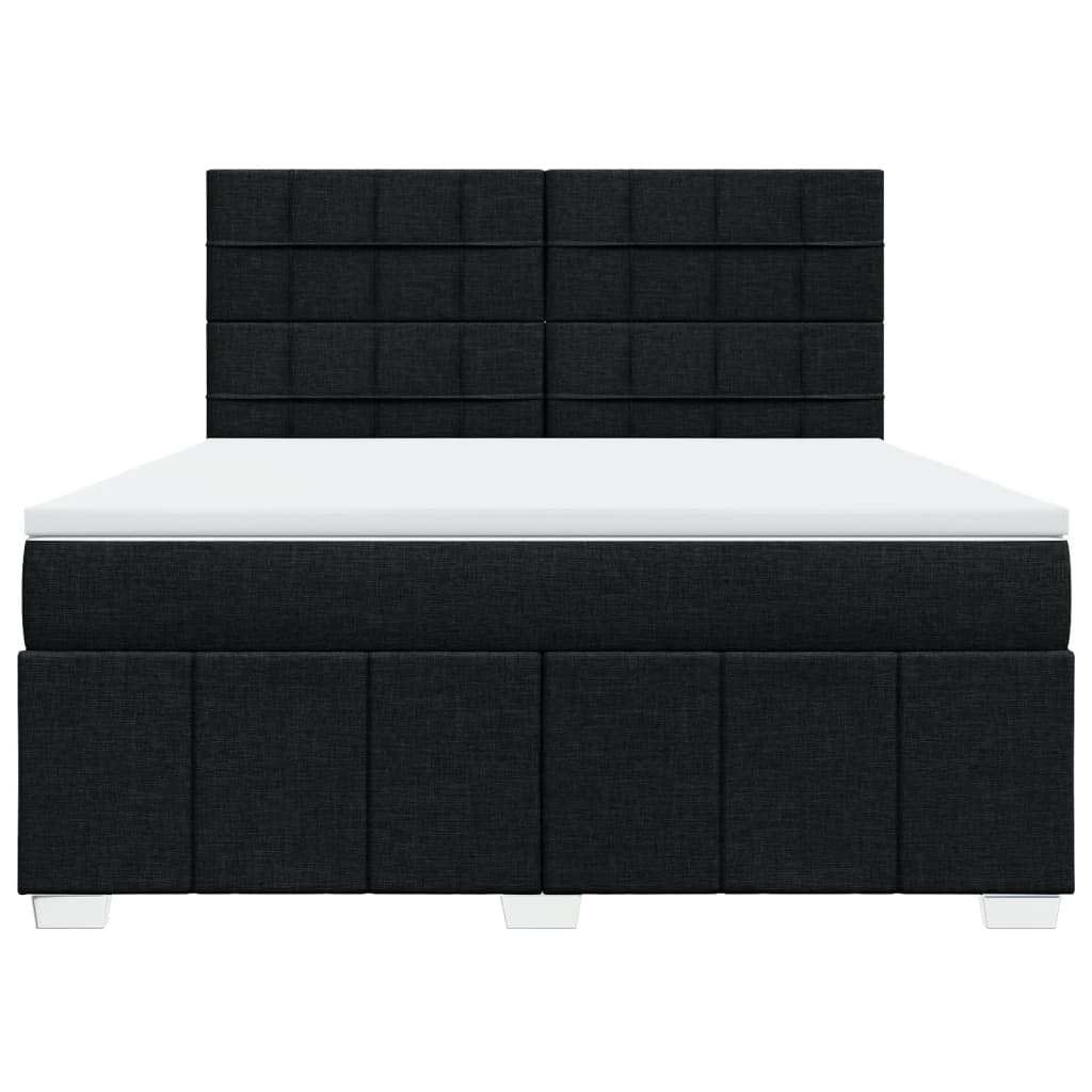 vidaXL Boxspring met matras stof zwart 180x200 cm, foto 4