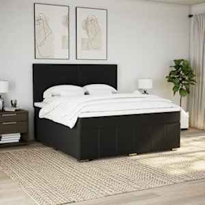 Box spring postel s matrací černá 180x200 cm textil - obrázek 3