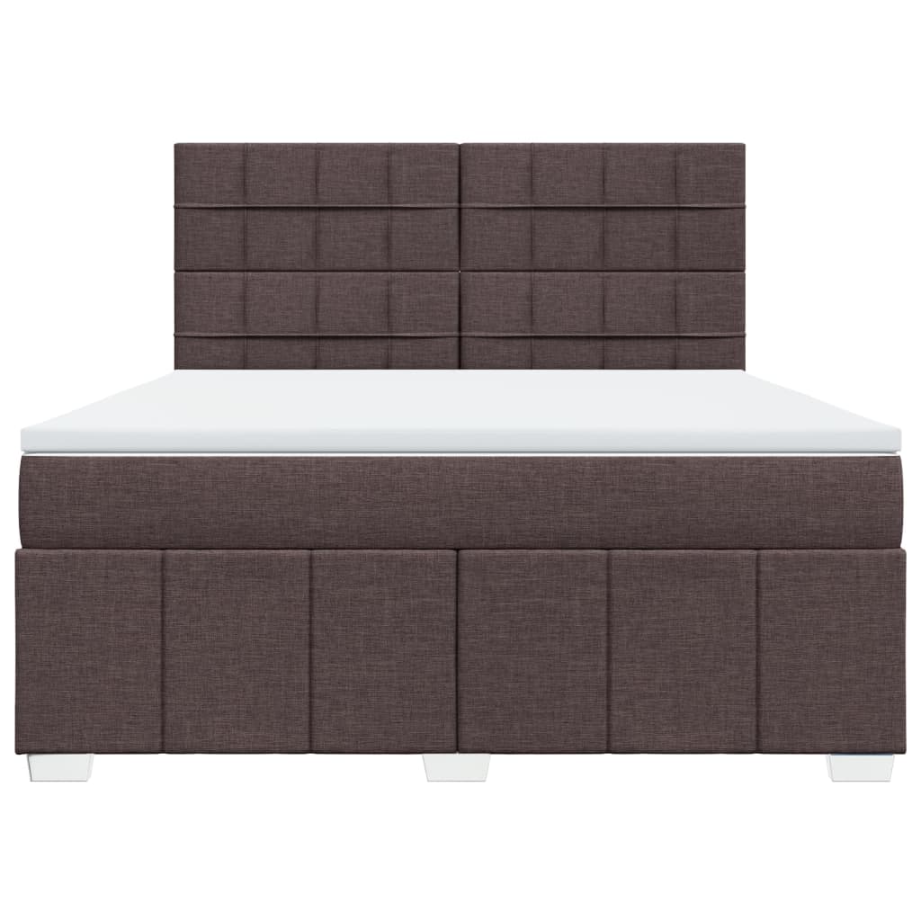 vidaXL Boxspring met matras stof donkerbruin 180x200 cm bruin, foto 4