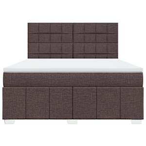 Box spring postel s matrací tmavě hnědá 180x200 cm textil - obrázek 4