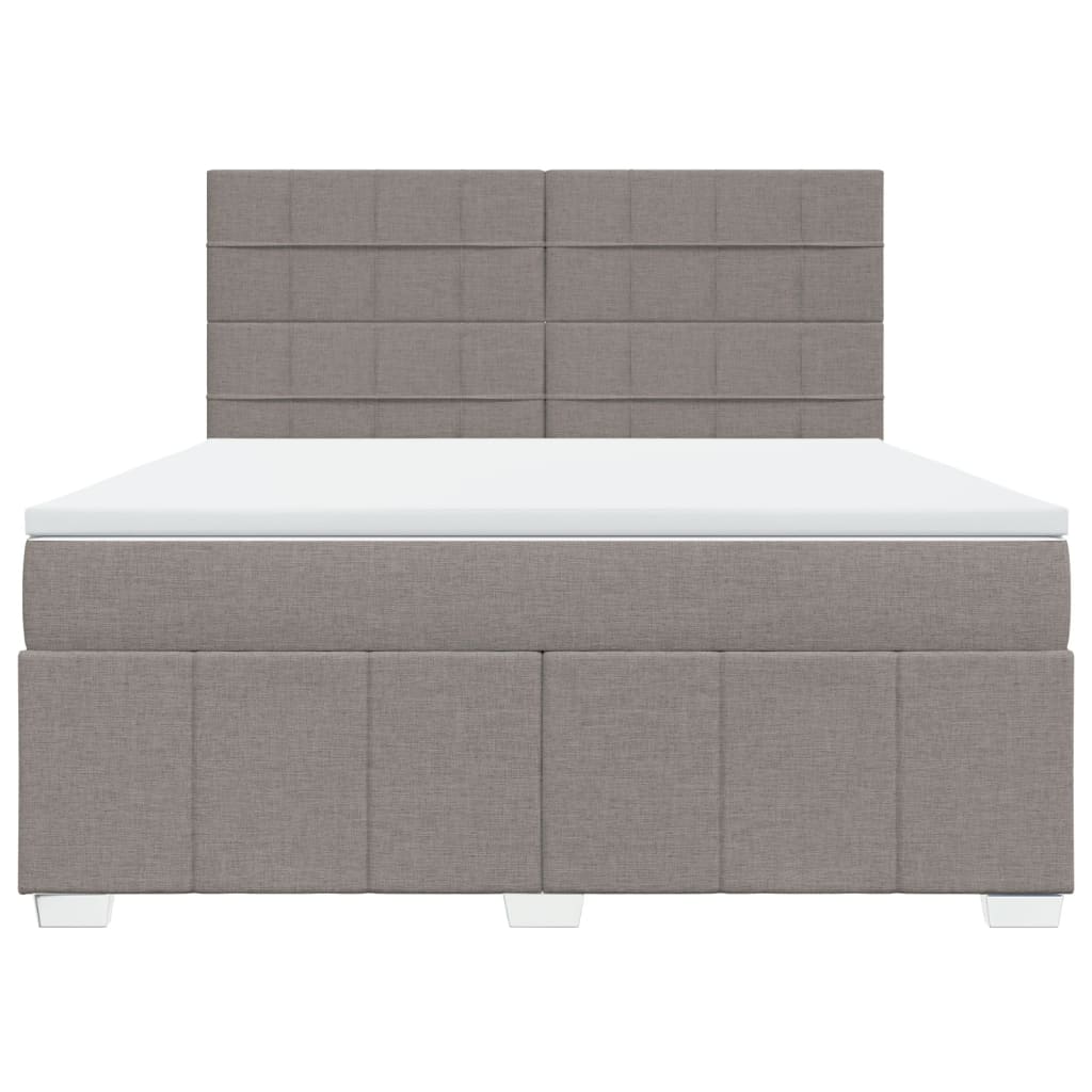 vidaXL Boxspring met matras stof taupe 180x200 cm, foto 4